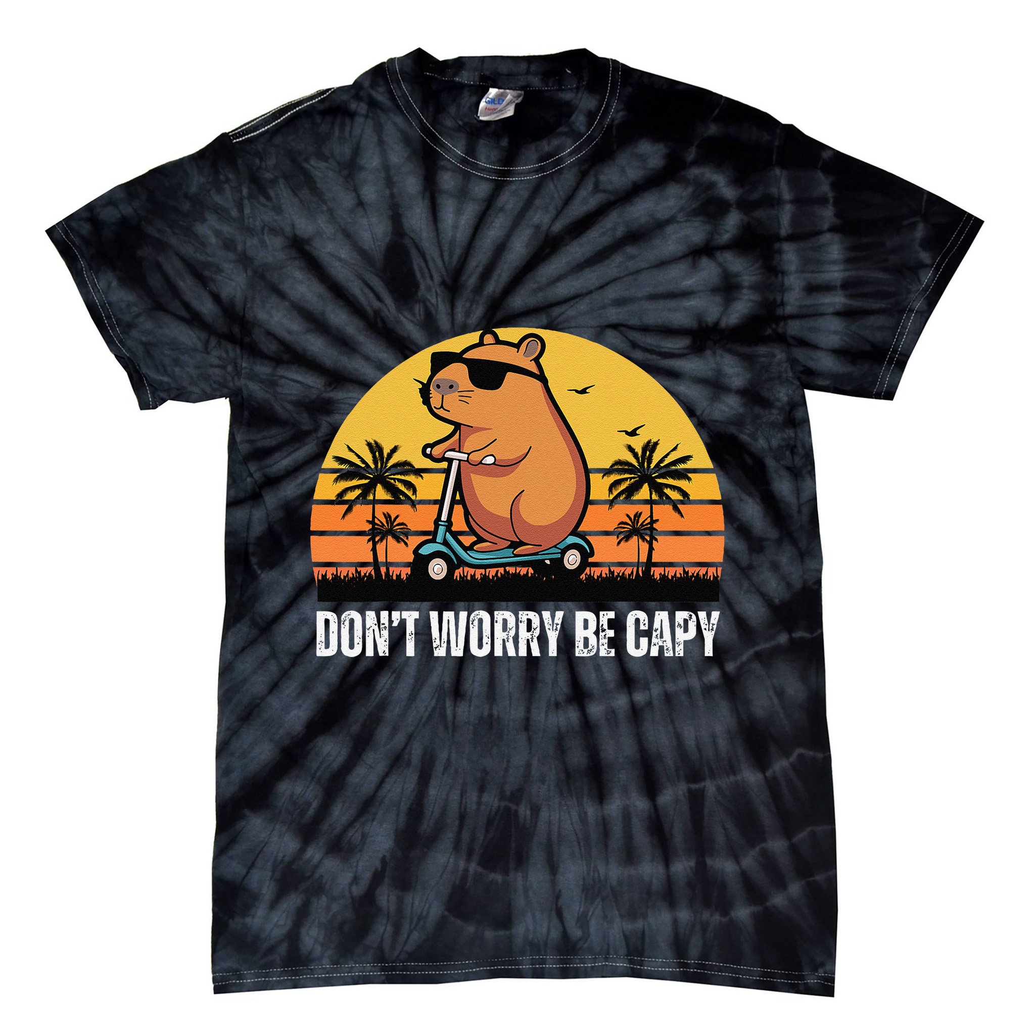Don’T Worry Be Capy Cute Capybara Gift Tie-Dye T-Shirt