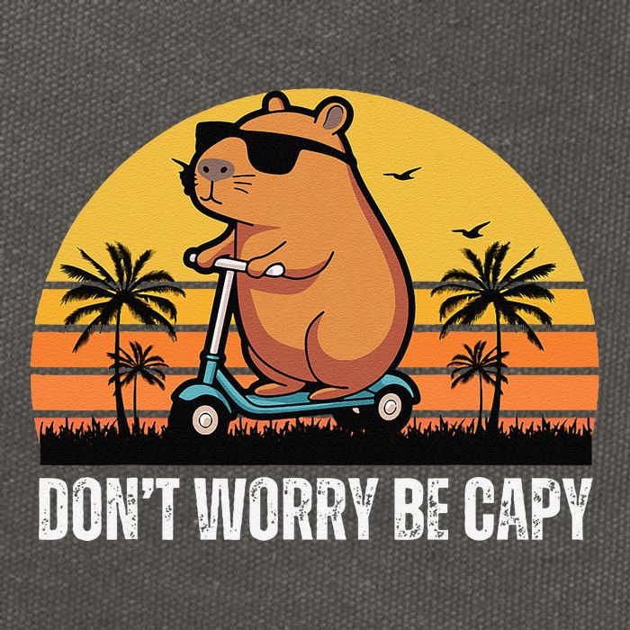 Don’T Worry Be Capy Cute Capybara Gift Cotton Canvas Backpack