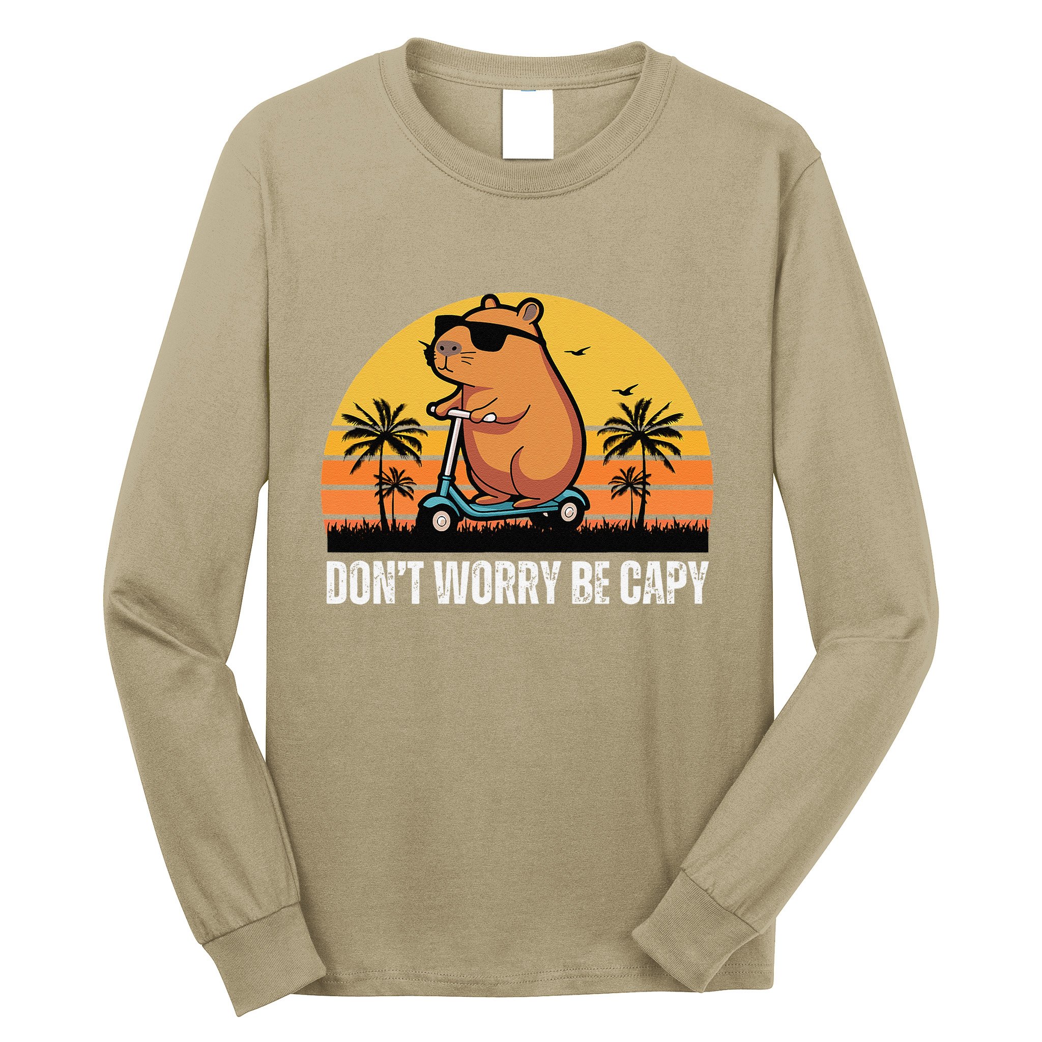 Don’T Worry Be Capy Cute Capybara Gift Long Sleeve Shirt