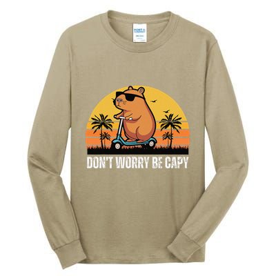 Don’T Worry Be Capy Cute Capybara Gift Tall Long Sleeve T-Shirt