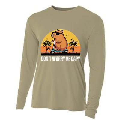 Don’T Worry Be Capy Cute Capybara Gift Cooling Performance Long Sleeve Crew