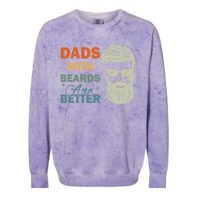 Dads with Beards are Better Vintage Funny Father's Day Joke Colorblast Crewneck Sweatshirt