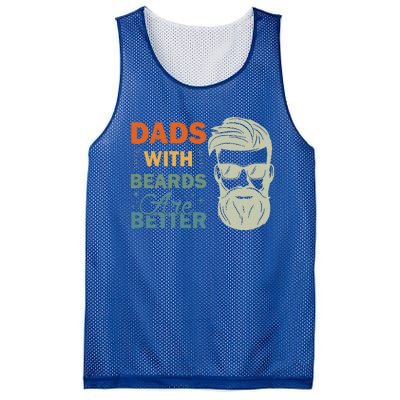 Dads with Beards are Better Vintage Funny Father's Day Joke Mesh Reversible Basketball Jersey Tank