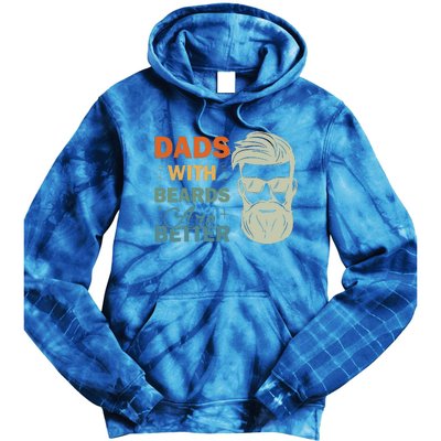 Dads with Beards are Better Vintage Funny Father's Day Joke Tie Dye Hoodie