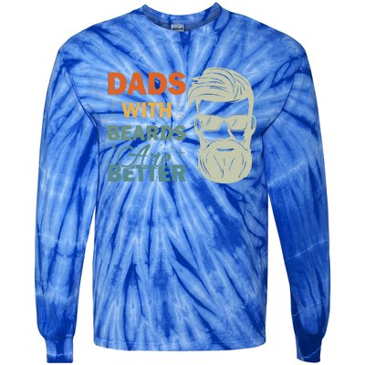 Dads with Beards are Better Vintage Funny Father's Day Joke Tie-Dye Long Sleeve Shirt