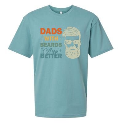 Dads with Beards are Better Vintage Funny Father's Day Joke Sueded Cloud Jersey T-Shirt