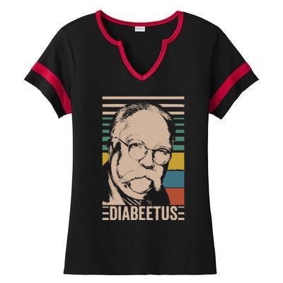 Diabeetus Wilford Brimley Vintage Style Design Ladies Halftime Notch Neck Tee