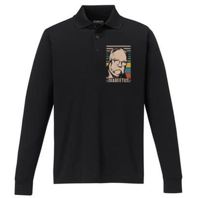 Diabeetus Wilford Brimley Vintage Style Design Performance Long Sleeve Polo