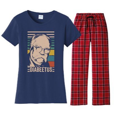 Diabeetus Wilford Brimley Vintage Style Design Women's Flannel Pajama Set