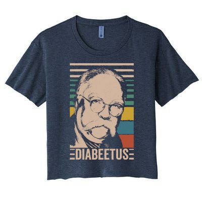 Diabeetus Wilford Brimley Vintage Style Design Women's Crop Top Tee