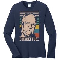 Diabeetus Wilford Brimley Vintage Style Design Ladies Long Sleeve Shirt