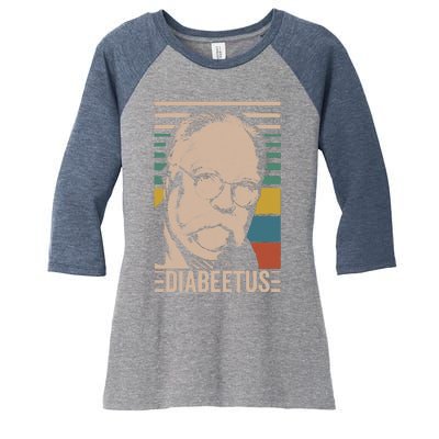 Diabeetus Wilford Brimley Vintage Style Design Women's Tri-Blend 3/4-Sleeve Raglan Shirt