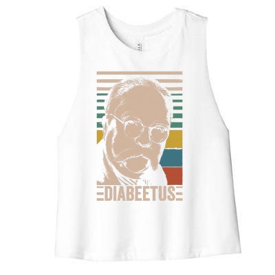 Diabeetus Wilford Brimley Vintage Style Design Women's Racerback Cropped Tank