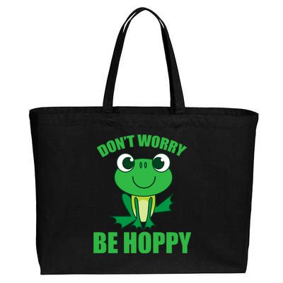 DonT Worry Be Hoppy | Cute Crazy Frog Cotton Canvas Jumbo Tote