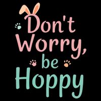 Don’t Worry Be Hoppy Cute Easter Bunny Pun Humor  Flatbill Hat