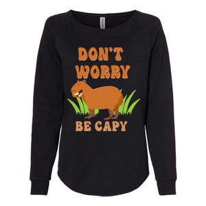 Don't Worry Be Capy Funny Capybara Rodent Pet Owners Womens California Wash Sweatshirt