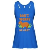 Don't Worry Be Capy Funny Capybara Rodent Pet Owners Ladies Essential Flowy Tank