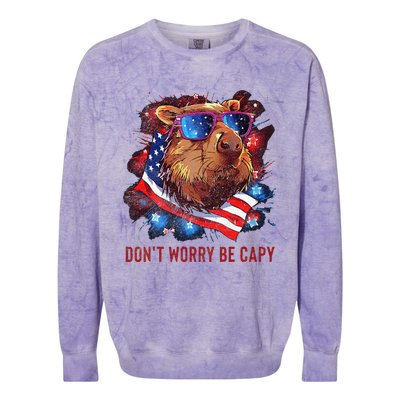 Dont Worry Be Capy Capybara Colorblast Crewneck Sweatshirt