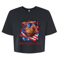 Dont Worry Be Capy Capybara Bella+Canvas Jersey Crop Tee