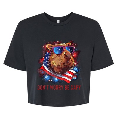 Dont Worry Be Capy Capybara Bella+Canvas Jersey Crop Tee