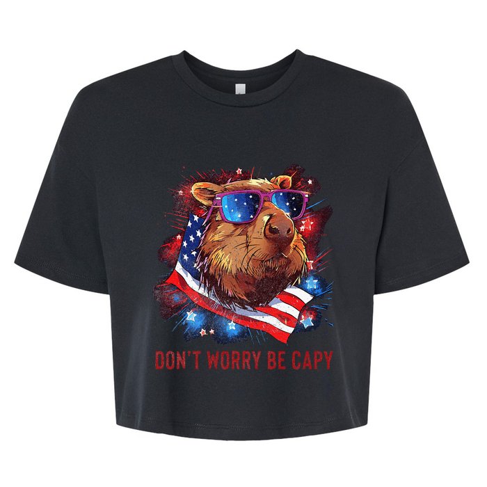 Dont Worry Be Capy Capybara Bella+Canvas Jersey Crop Tee