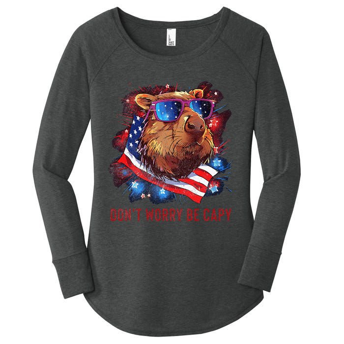 Dont Worry Be Capy Capybara Women's Perfect Tri Tunic Long Sleeve Shirt