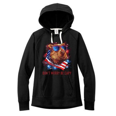 Dont Worry Be Capy Capybara Women's Fleece Hoodie