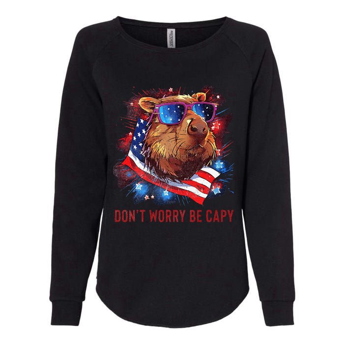 Dont Worry Be Capy Capybara Womens California Wash Sweatshirt