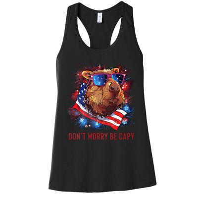 Dont Worry Be Capy Capybara Women's Racerback Tank