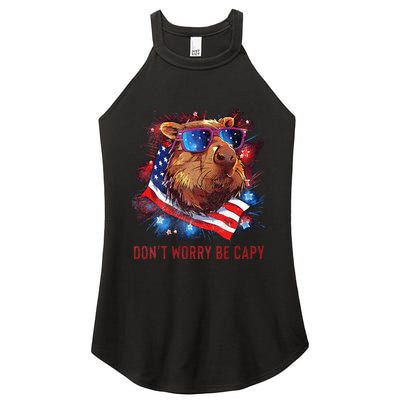 Dont Worry Be Capy Capybara Women’s Perfect Tri Rocker Tank