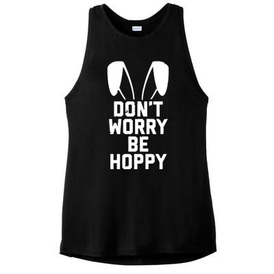 DonT Worry Be Hoppy Ladies PosiCharge Tri-Blend Wicking Tank