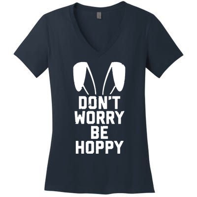 DonT Worry Be Hoppy Women's V-Neck T-Shirt