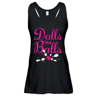 Dolls With Balls Funny Women Bowling Team Name Ladies Essential Flowy Tank