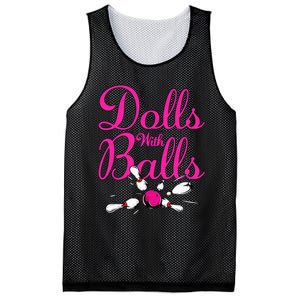 Dolls With Balls Funny Women Bowling Team Name Mesh Reversible Basketball Jersey Tank