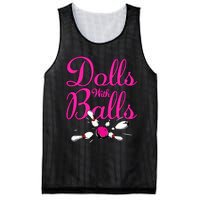 Dolls With Balls Funny Women Bowling Team Name Mesh Reversible Basketball Jersey Tank