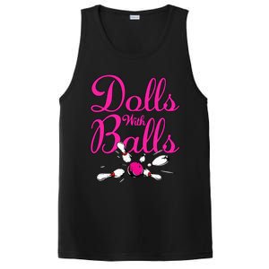 Dolls With Balls Funny Women Bowling Team Name PosiCharge Competitor Tank