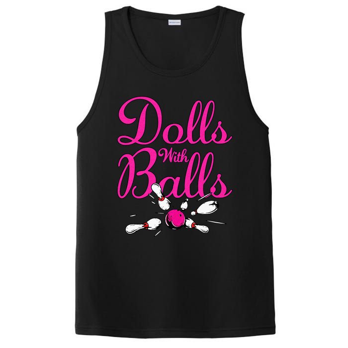 Dolls With Balls Funny Women Bowling Team Name PosiCharge Competitor Tank