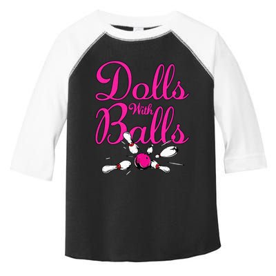 Dolls With Balls Funny Women Bowling Team Name Toddler Fine Jersey T-Shirt