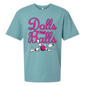 Dolls With Balls Funny Women Bowling Team Name Sueded Cloud Jersey T-Shirt