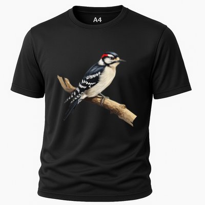 Downy Woodpecker Bird Lover Illustration Performance Shirt