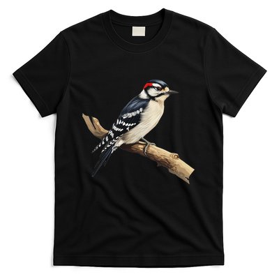 Downy Woodpecker Bird Lover Illustration T-Shirt