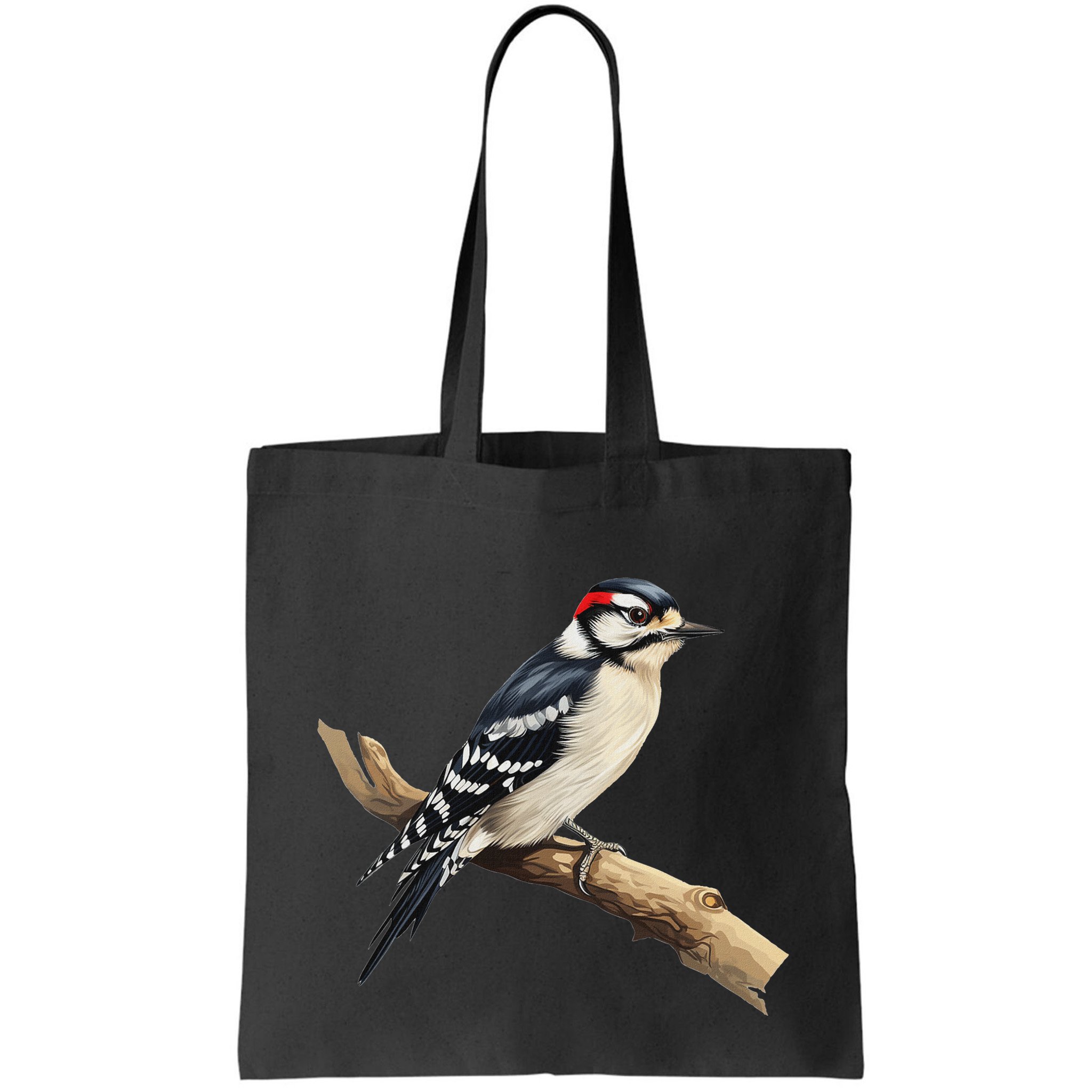 Downy Woodpecker Bird Lover Illustration Bag