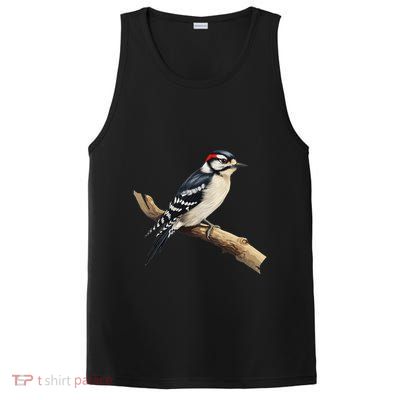Downy Woodpecker Bird Lover Illustration PosiCharge Competitor Tank