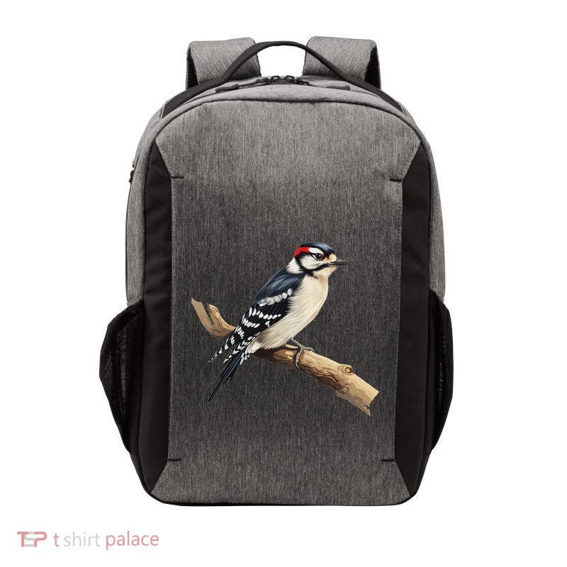 Downy Woodpecker Bird Lover Illustration Vector Backpack