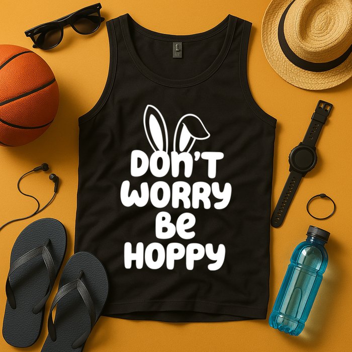 Don't Worry Be Hoppy Easter Bunny Holiday Tank Top