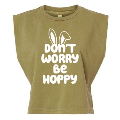 Don't Worry Be Hoppy Easter Bunny Holiday Garment-Dyed Women's Muscle Tee