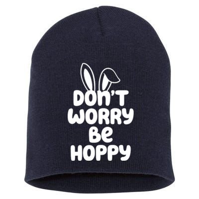 Don't Worry Be Hoppy Easter Bunny Holiday Short Acrylic Beanie