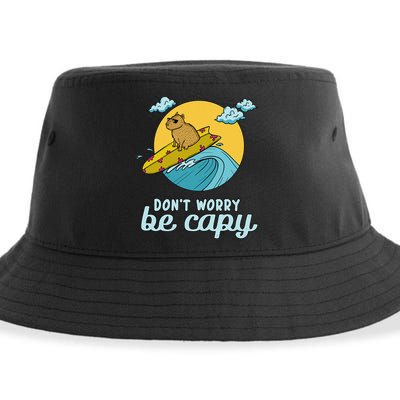 Don't Worry Be Capy Rodent South American Capybara Sustainable Bucket Hat