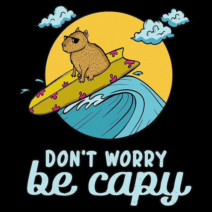 Don't Worry Be Capy Rodent South American Capybara Sustainable Bucket Hat
