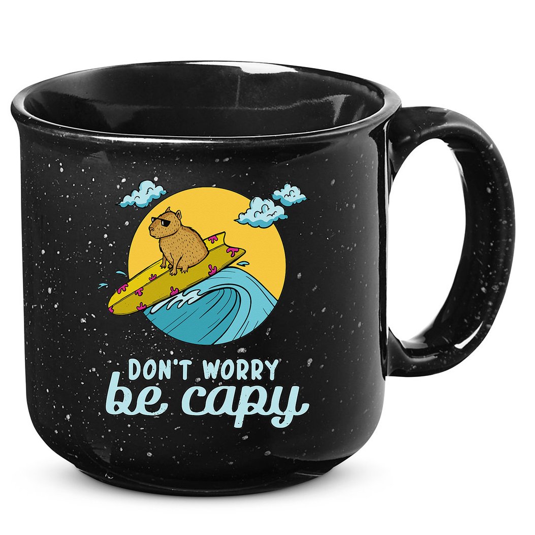 Don't Worry Be Capy Rodent South American Capybara 15oz Campfire Ceramic Mug